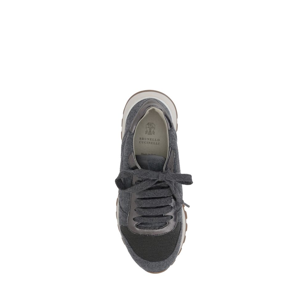 Graue Fleece-Sneaker