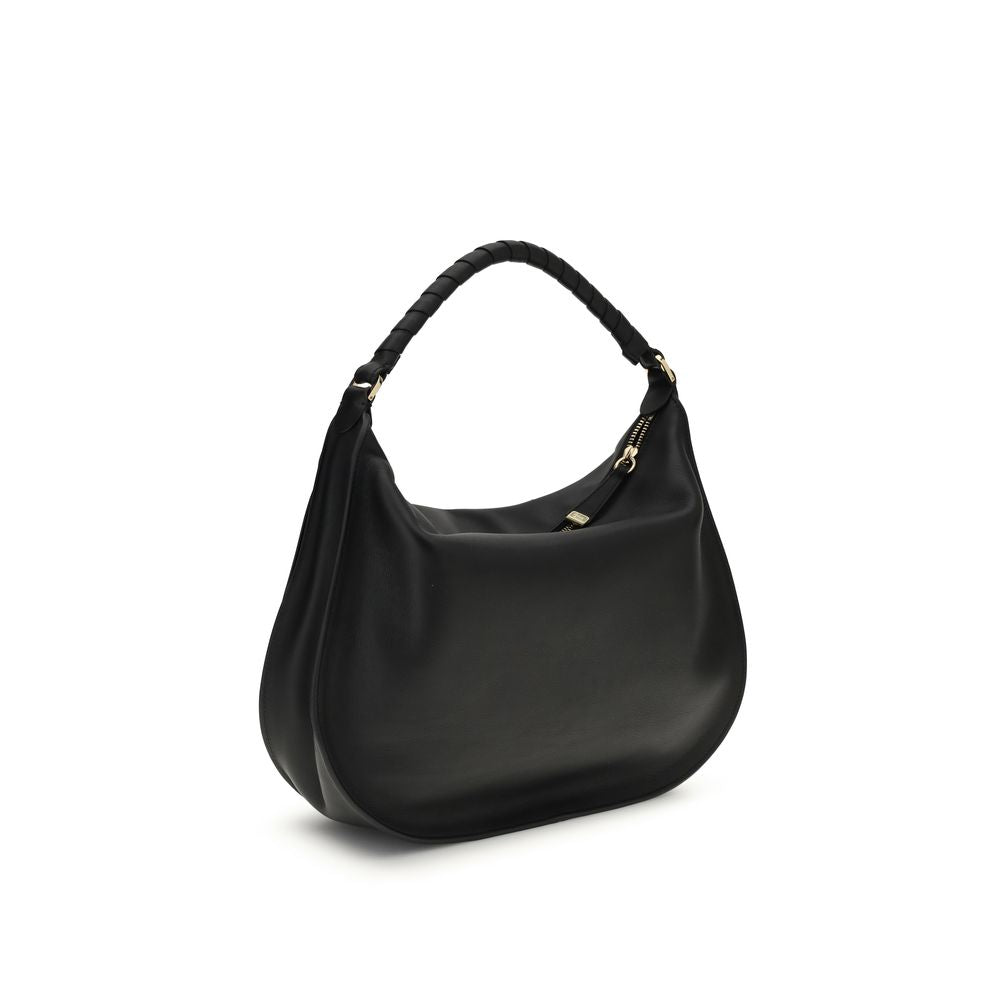 Borsa a tracolla piccola in pelle Marcie nera