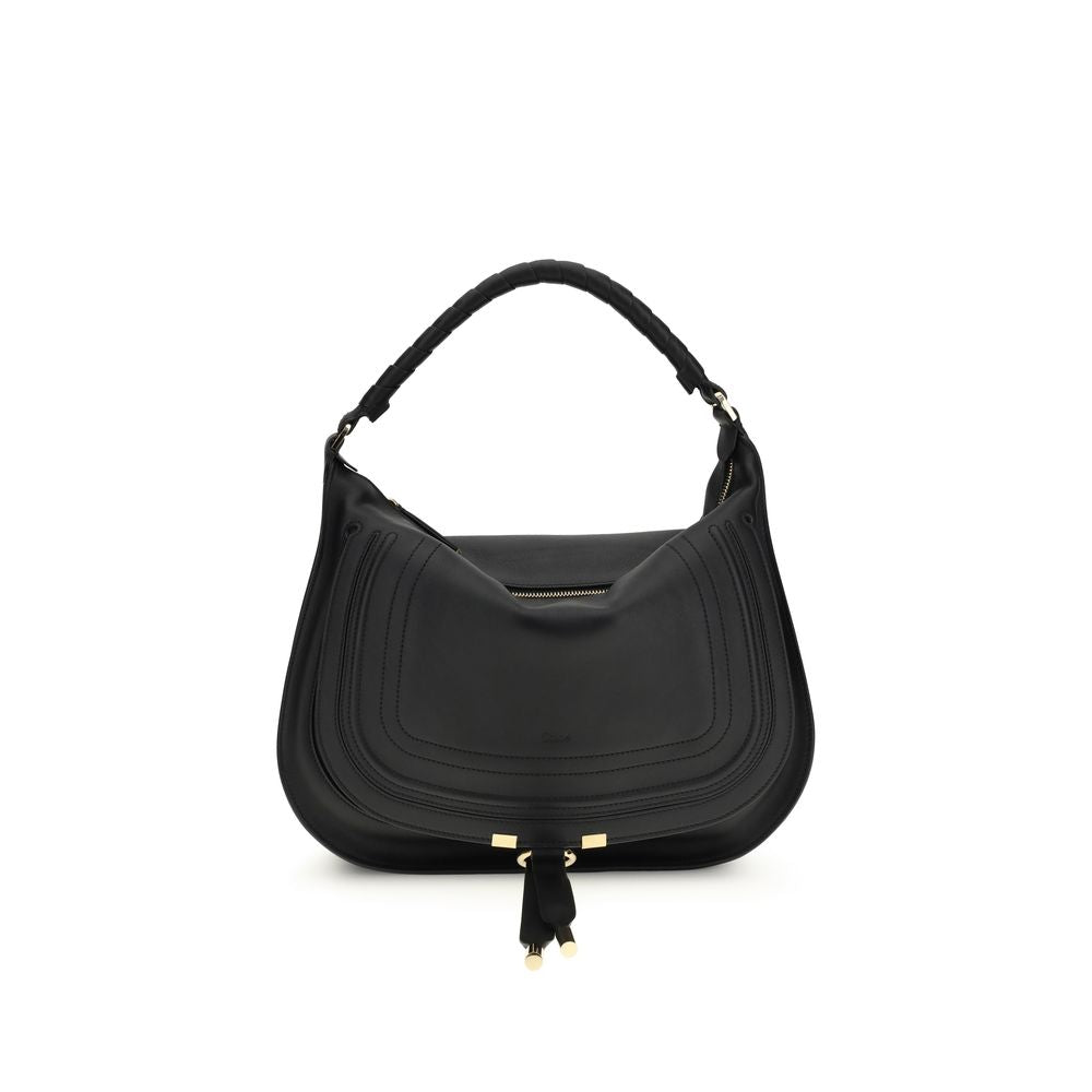 Borsa a tracolla piccola in pelle Marcie nera