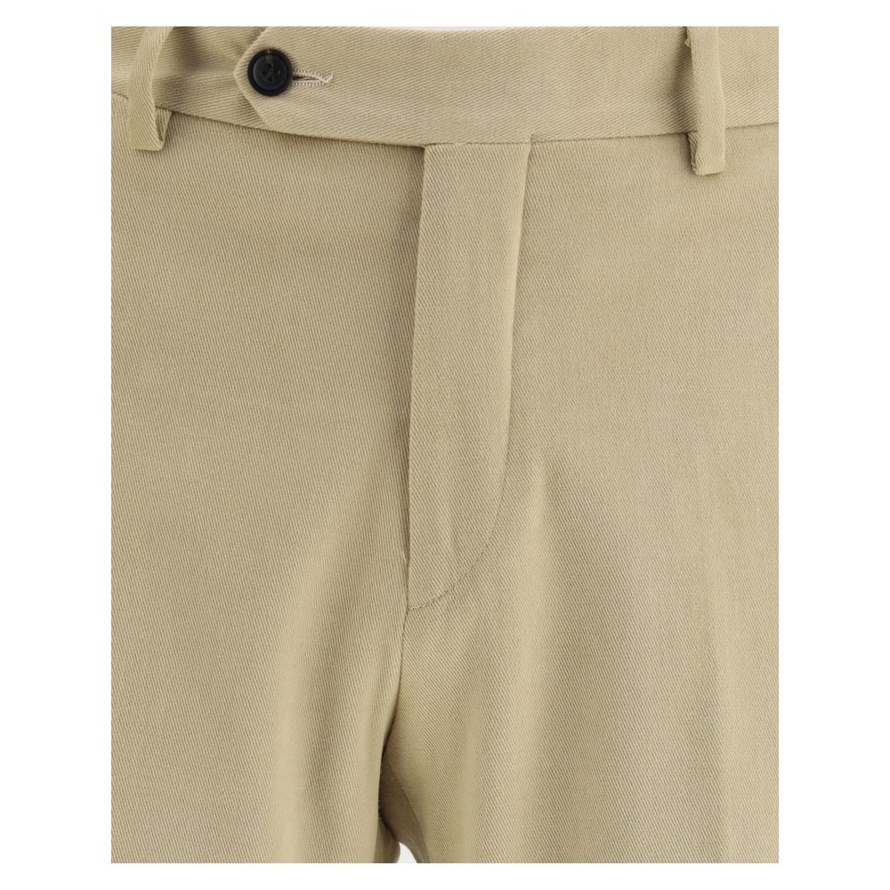 Beige Cotton Chino Pants