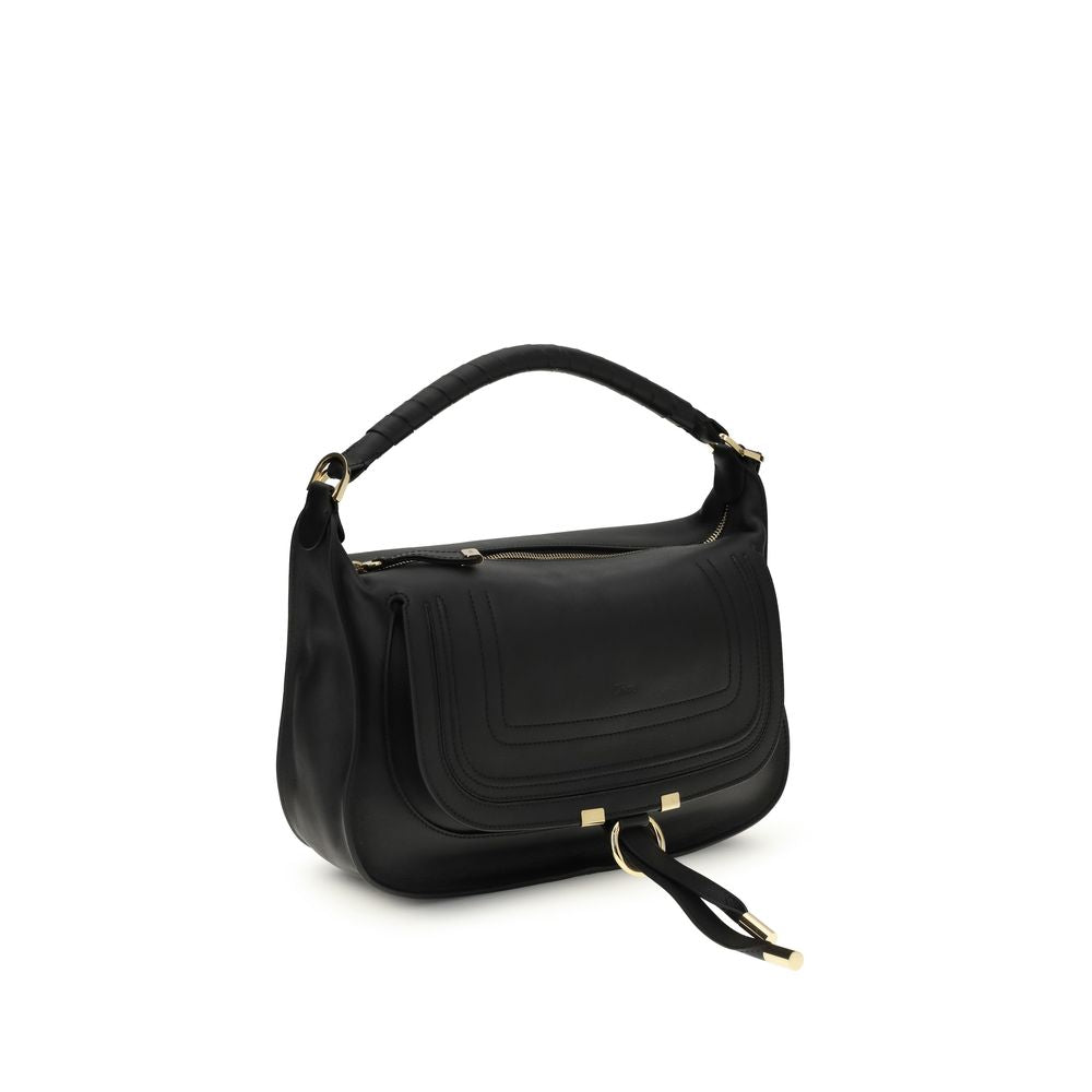 Black Small Marcie Leather Shoulder Bag