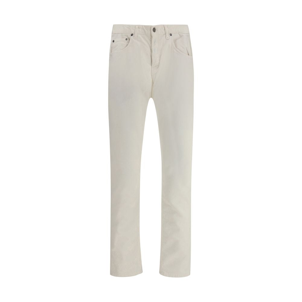 White Cotton Casual Pants