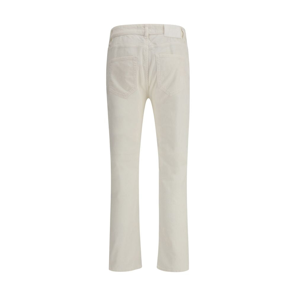 White Cotton Casual Pants