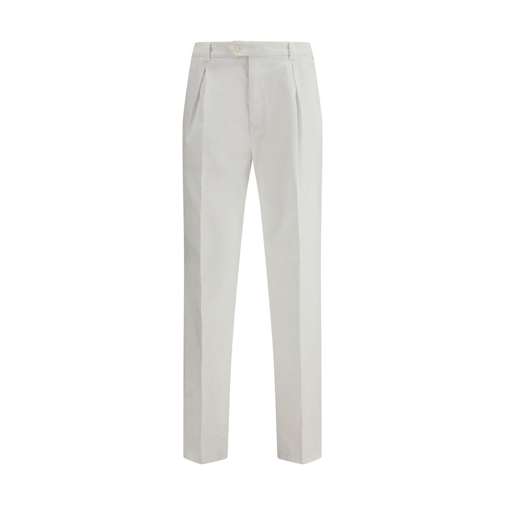 White Cotton Casual Pants