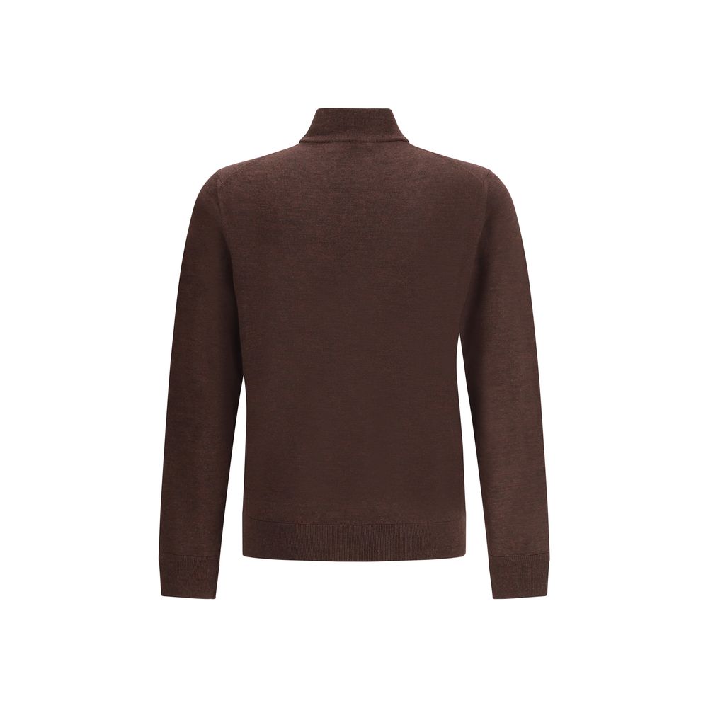 Brauner Wollrollkragenpullover
