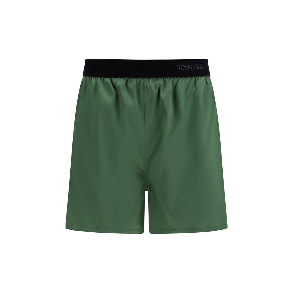 Stretch silk satin PJ Shorts