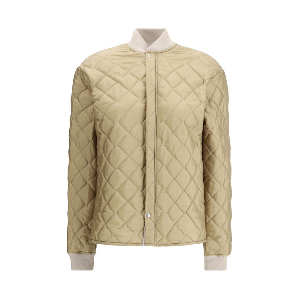 Beige Polyamid-Bomberjacke