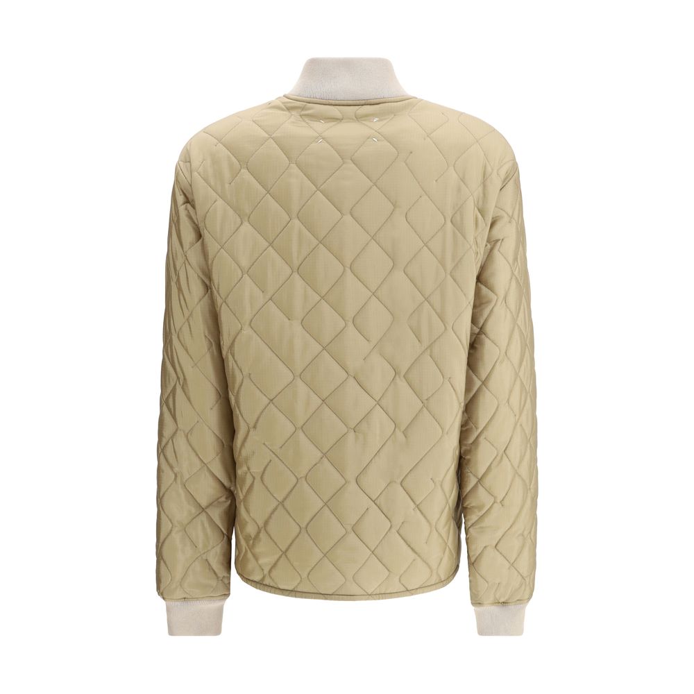 Beige Polyamid-Bomberjacke