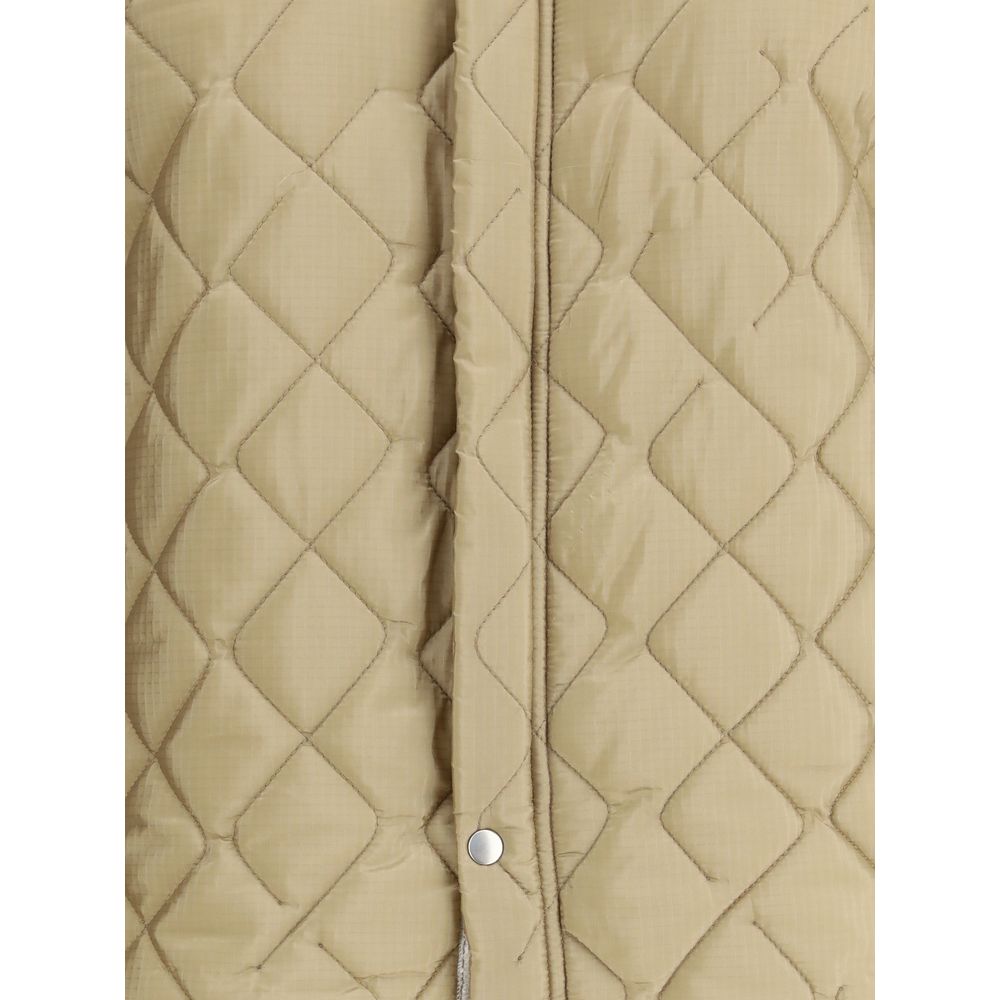 Beige Polyamid-Bomberjacke