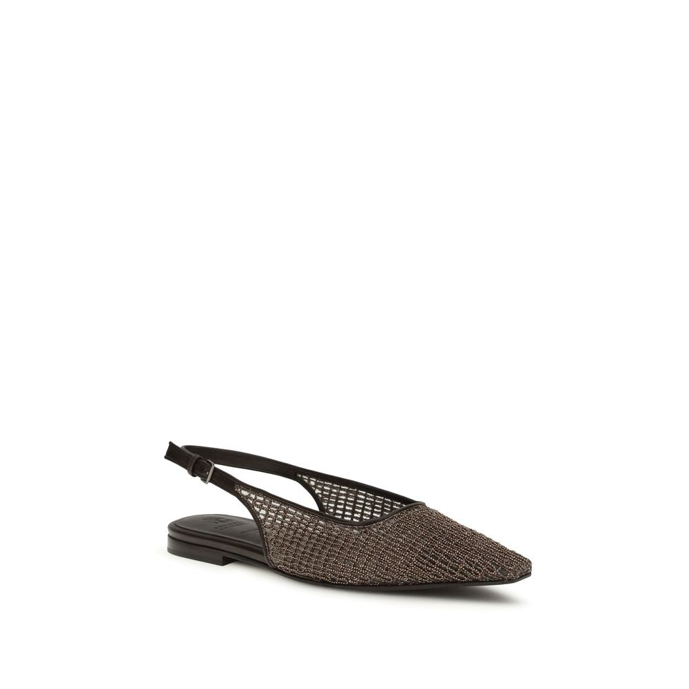 Precious Net Embroidery slingback Ballerinas