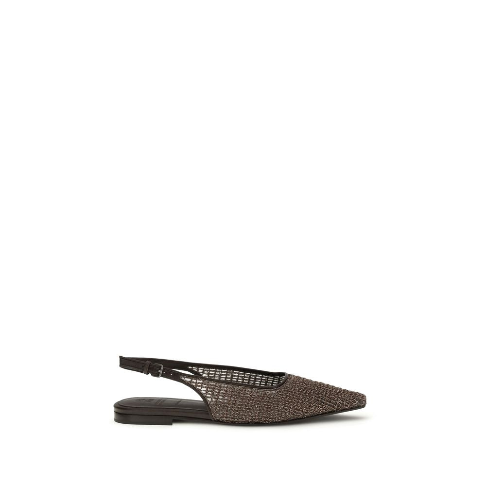 Precious Net Embroidery slingback Ballerinas