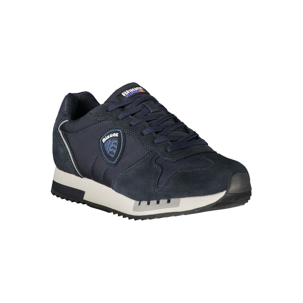 Blauer Polyurethan-Sneaker für Herren