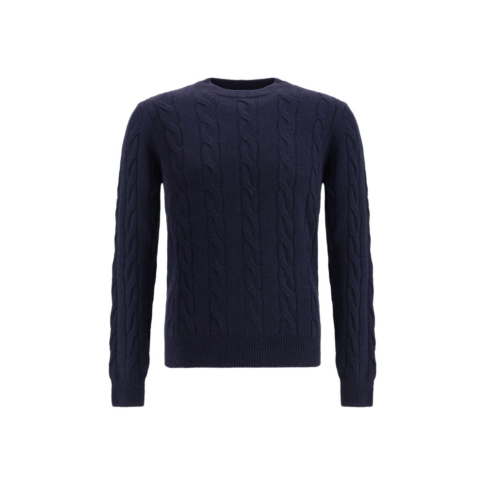 Blauer Kaschmirpullover