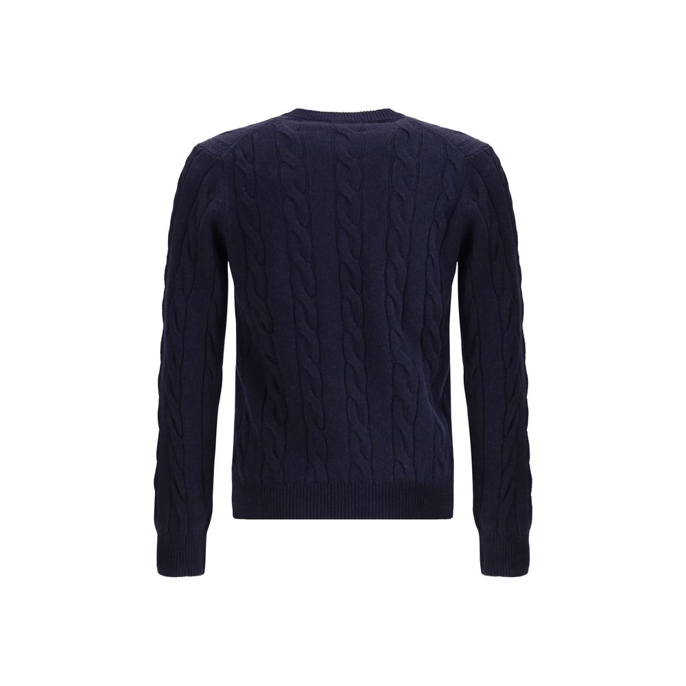 Blauer Kaschmirpullover