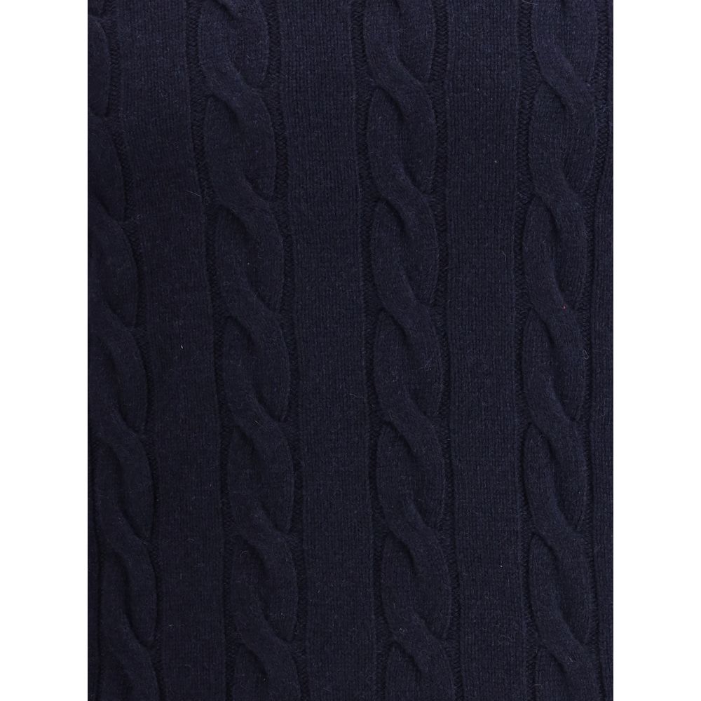 Blauer Kaschmirpullover