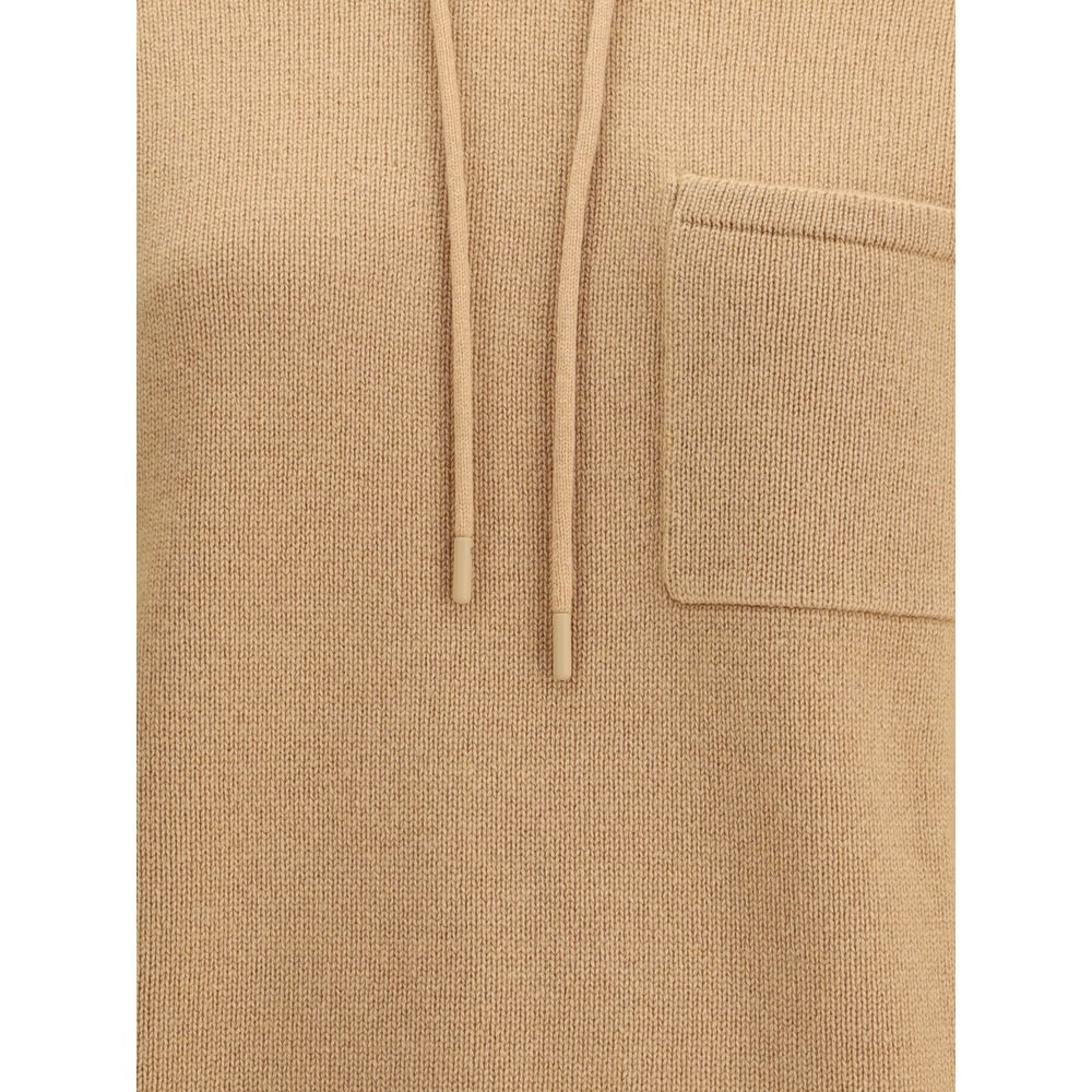 Beige Wollhoodie