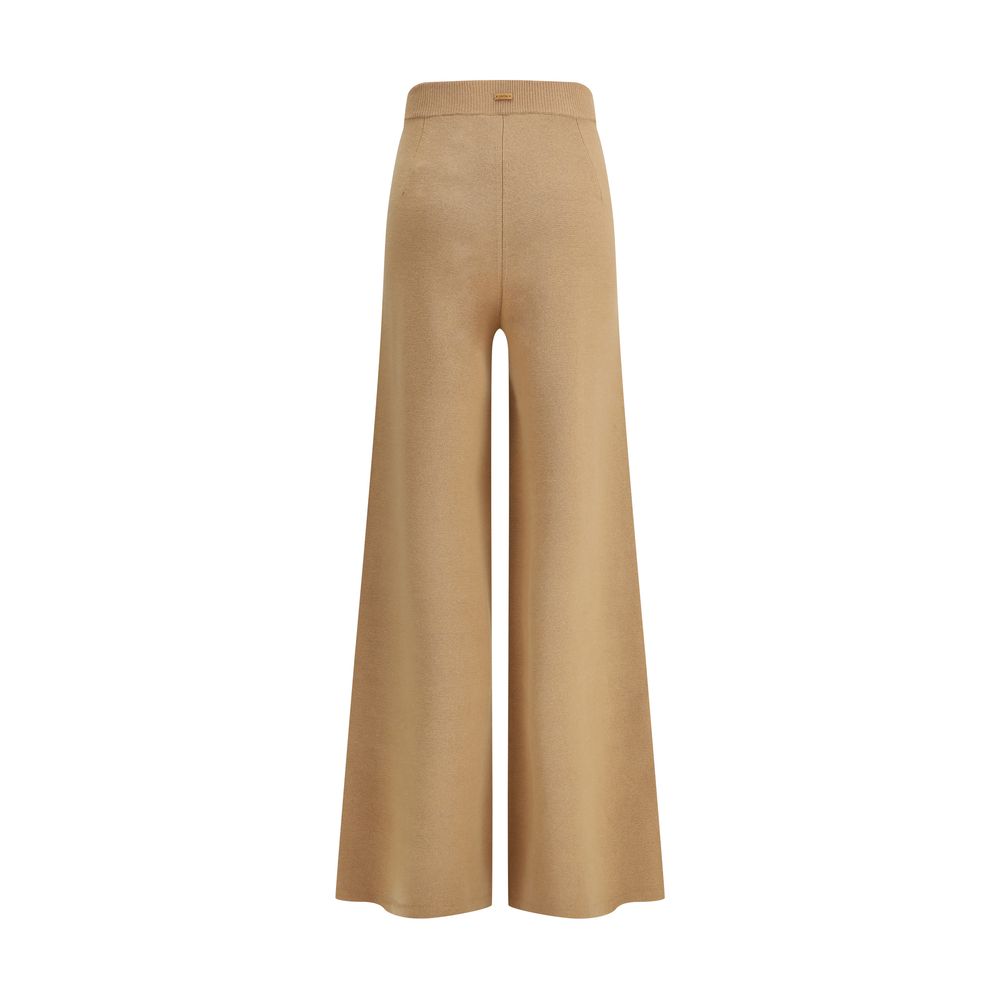 Beige Wool Casual Pants