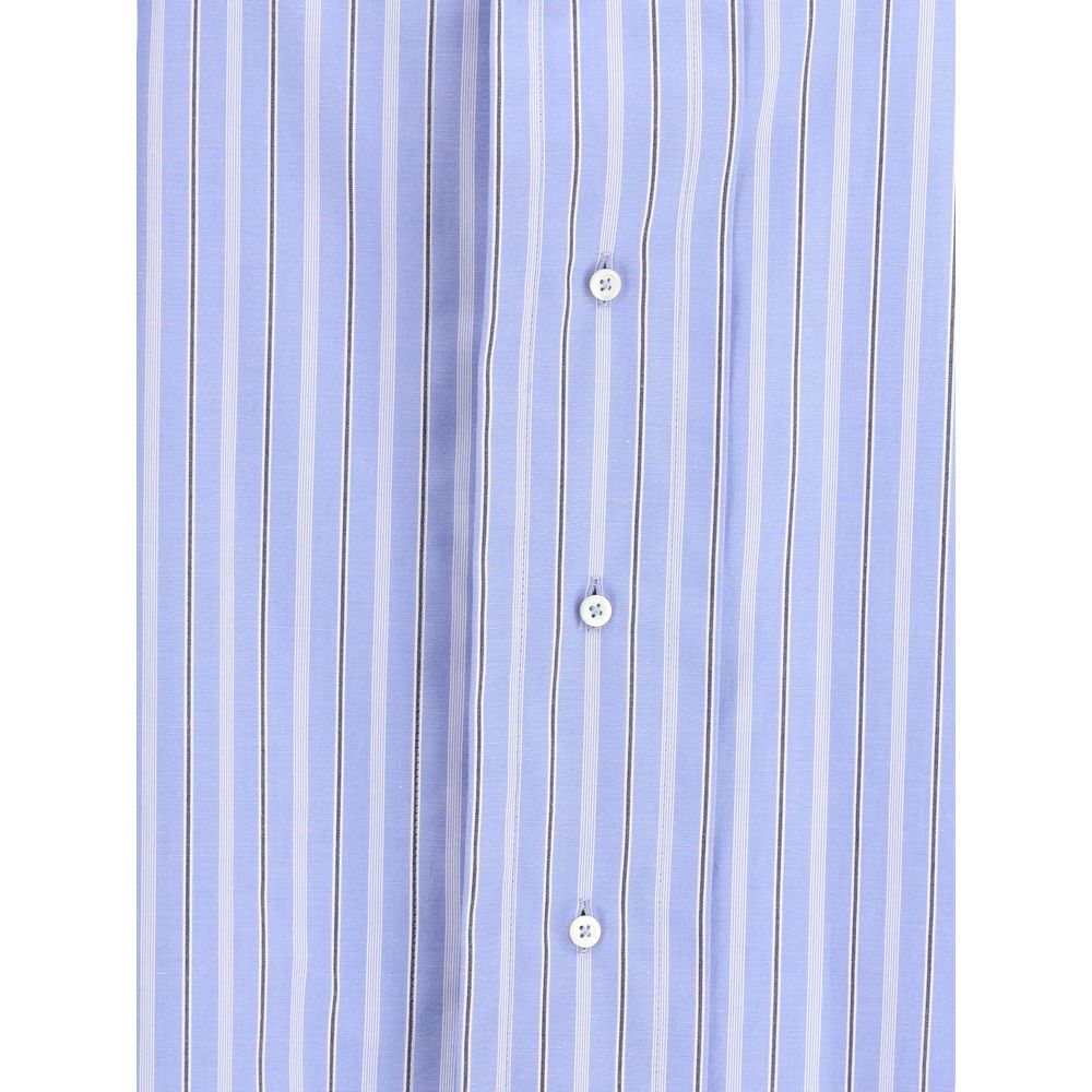 Hellblaues Baumwollhemd mit Muster