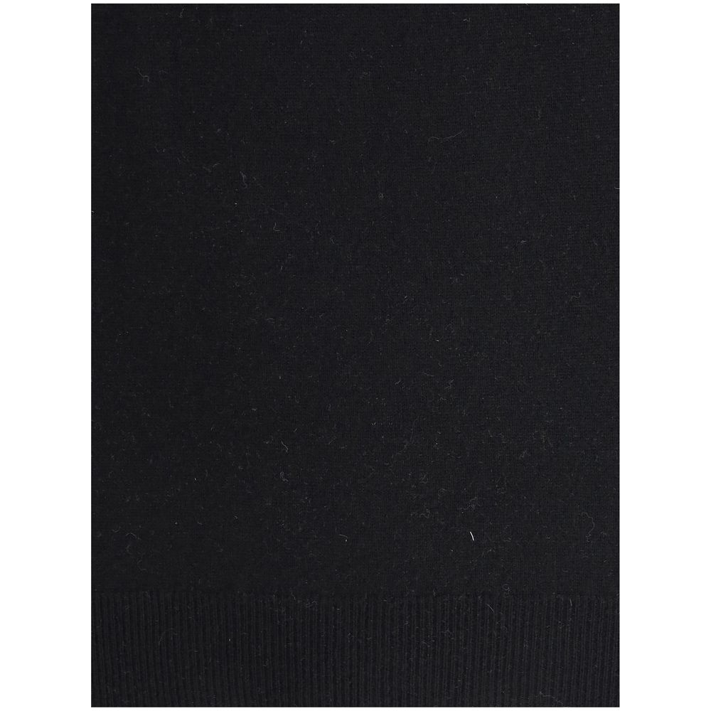 Schwarzer Rollkragenpullover aus Merinowolle