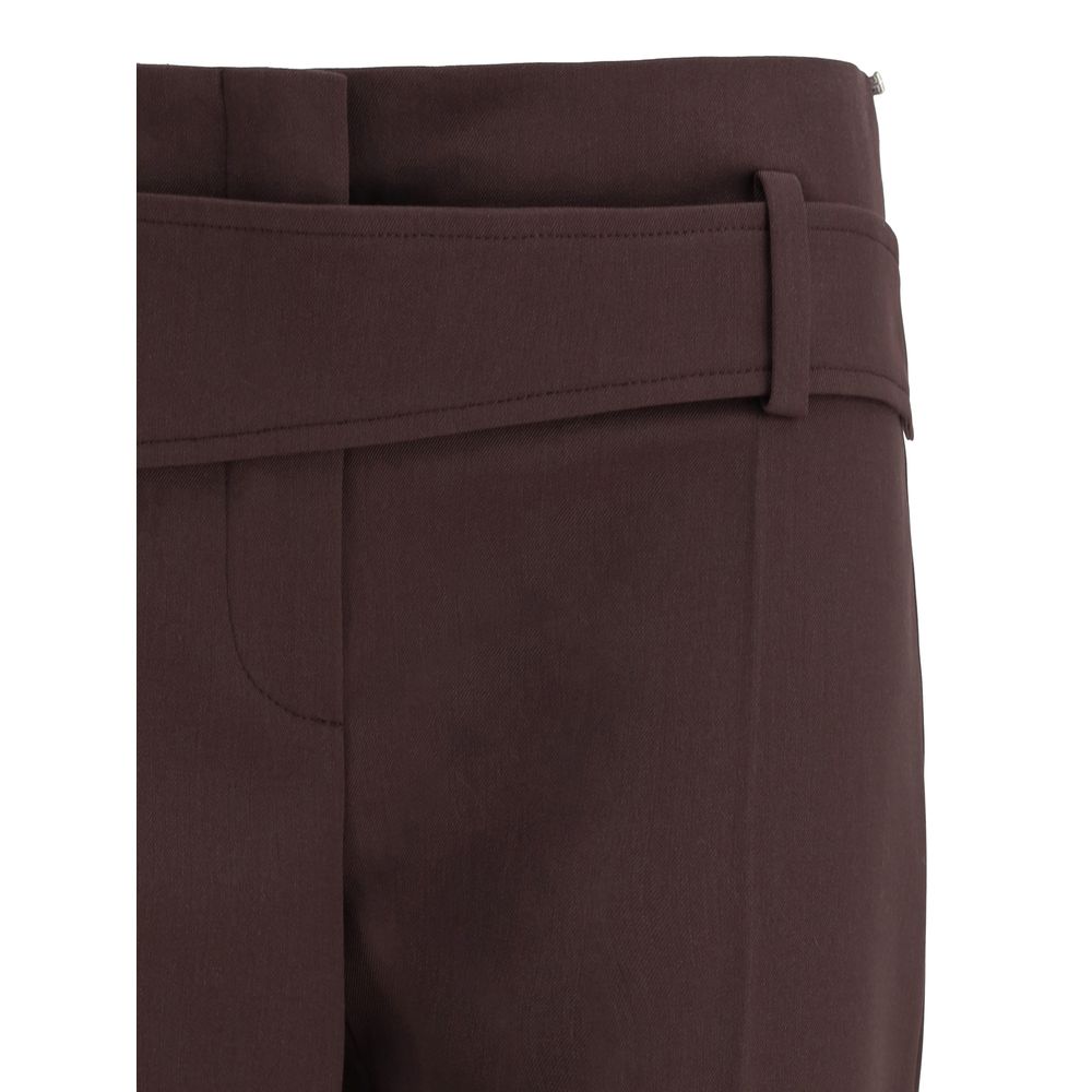 Bordeaux Polyester Dress Pants