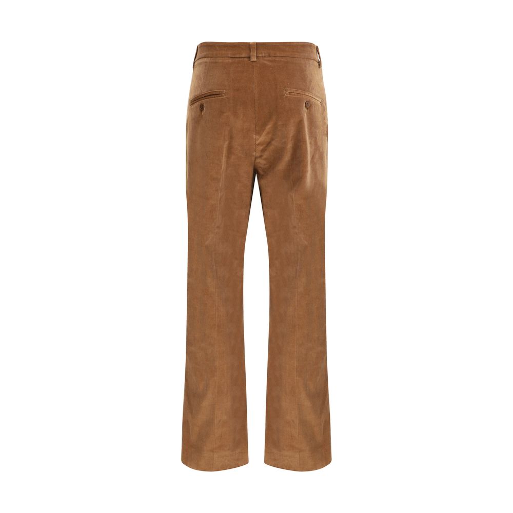 Brown Cotton Casual Pants