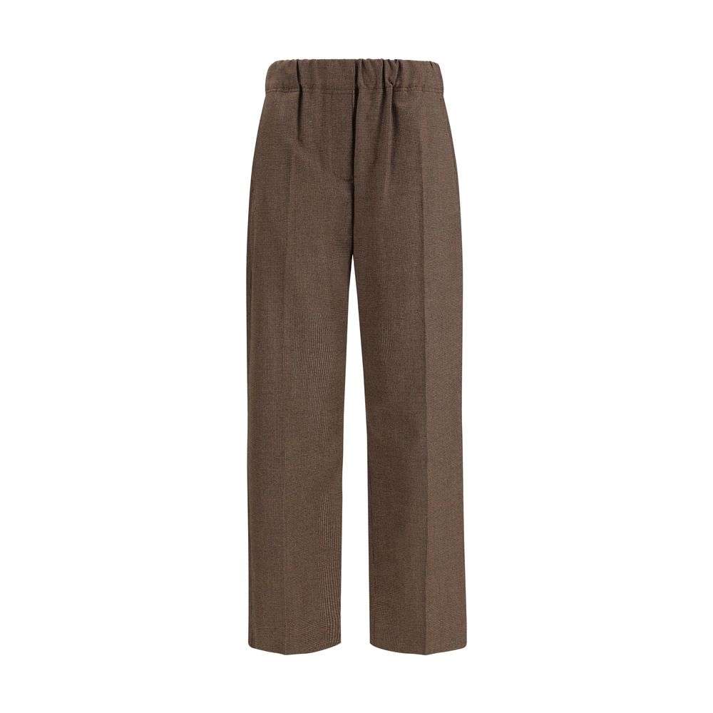 Brown Wool Casual Pants