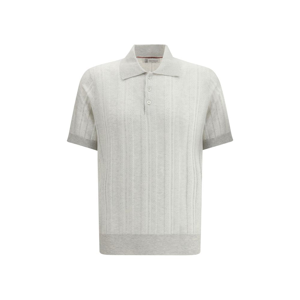 Graues Baumwoll-Poloshirt