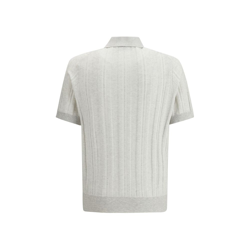 Graues Baumwoll-Poloshirt