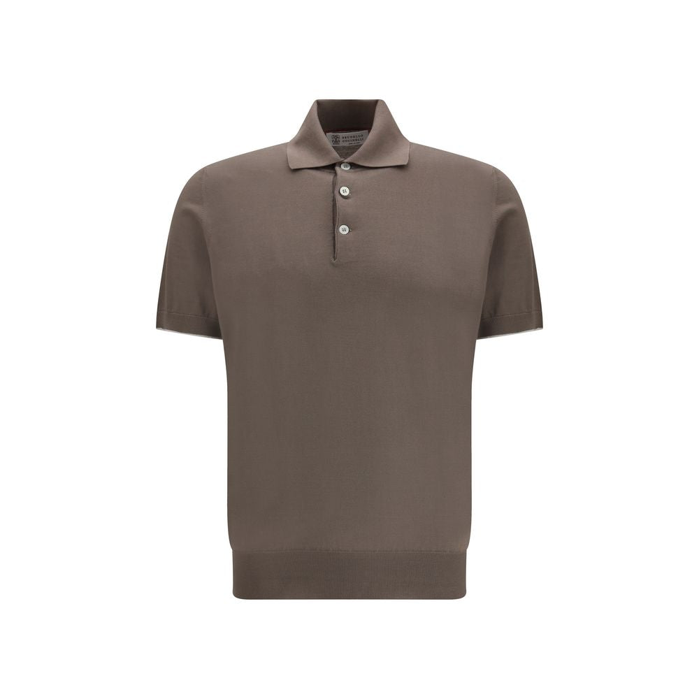 Braunes Baumwoll-Poloshirt