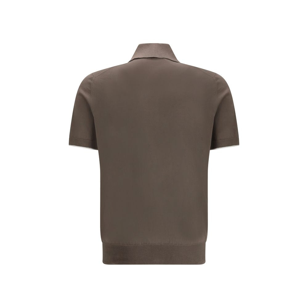 Braunes Baumwoll-Poloshirt