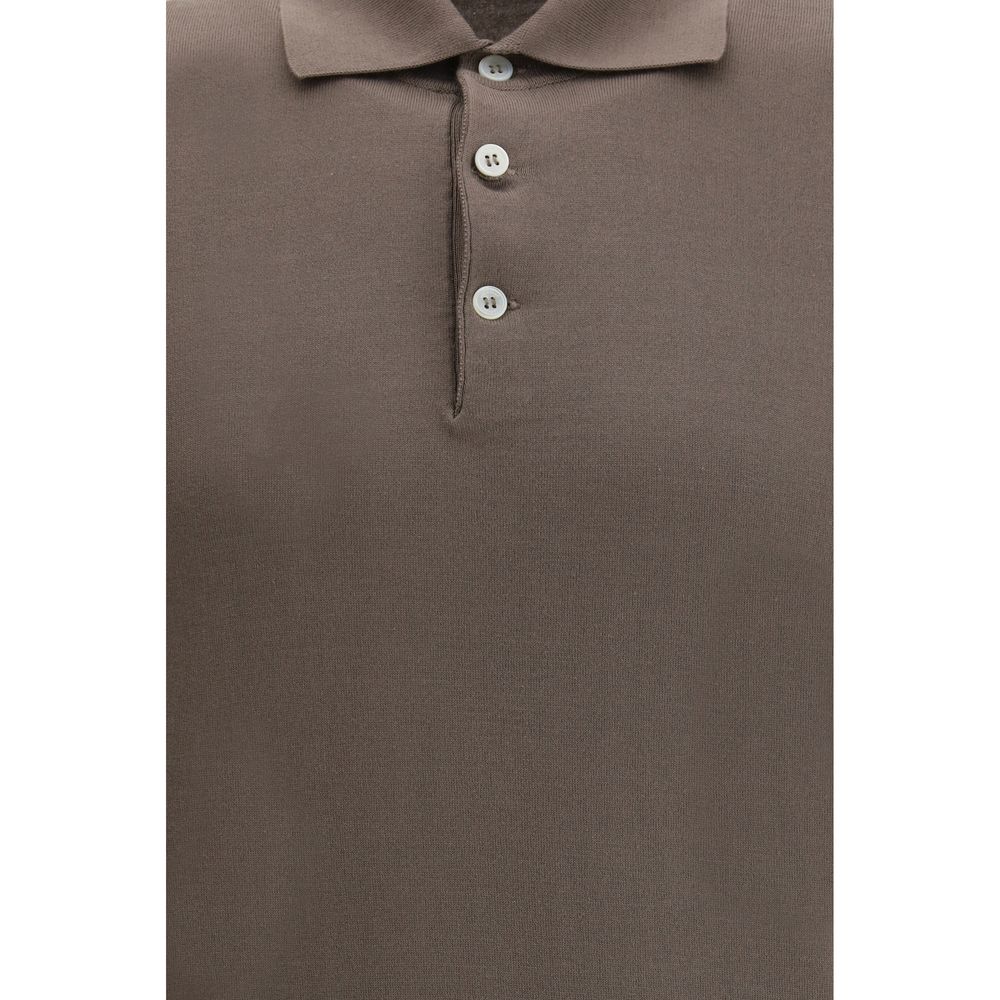 Braunes Baumwoll-Poloshirt