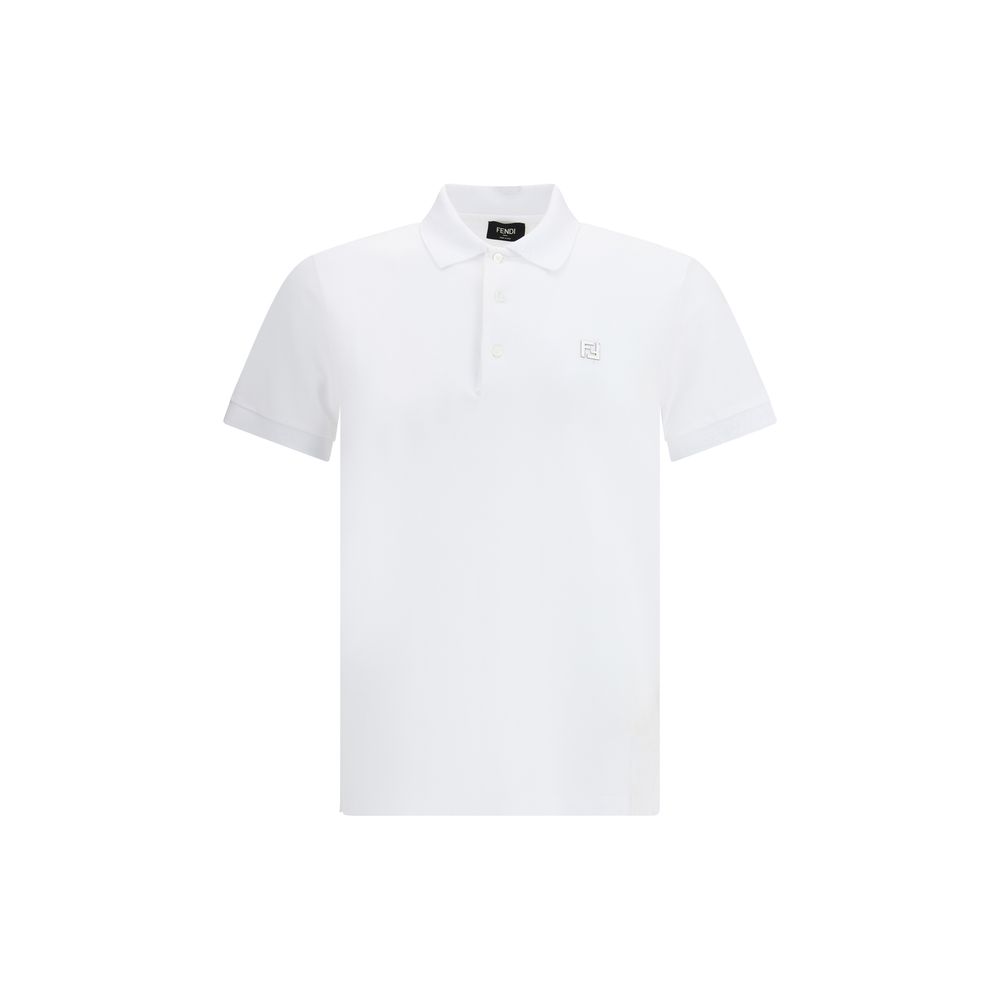 Weißes Baumwoll-Poloshirt