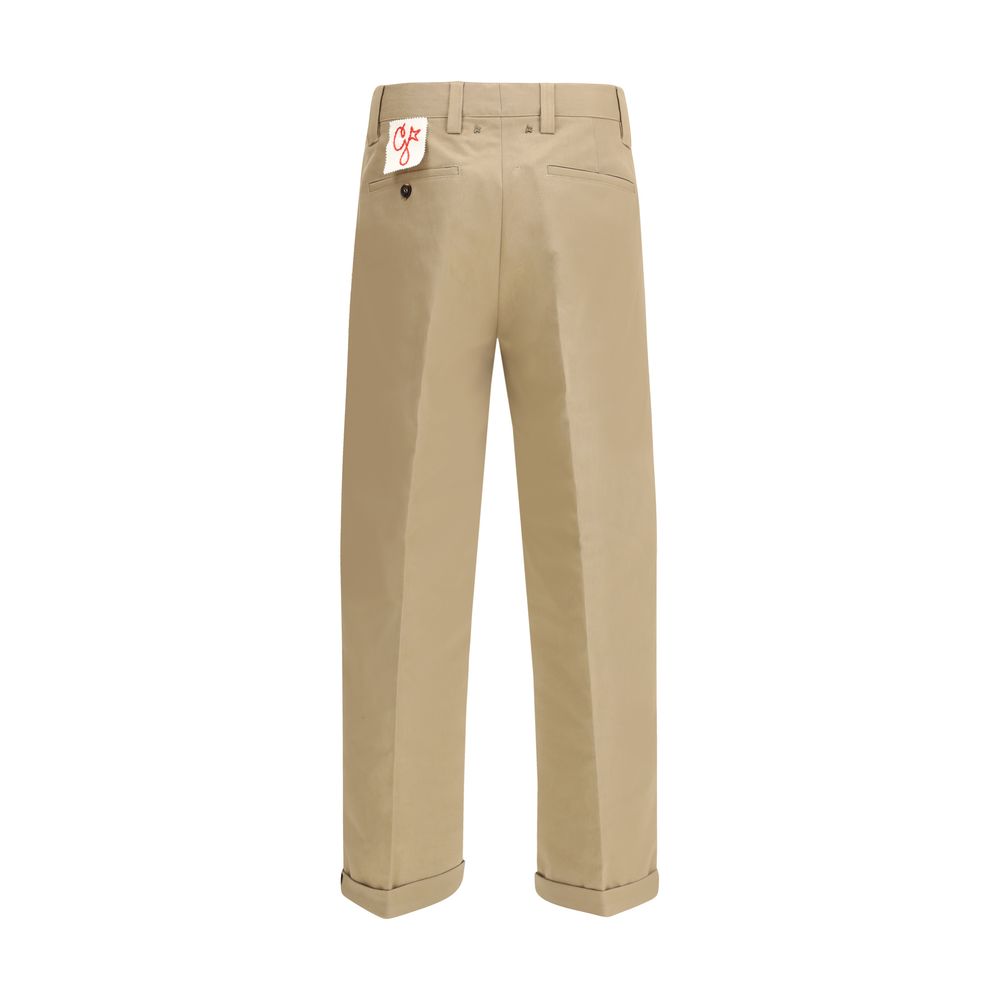 Beige Chino-Hose aus Baumwolle