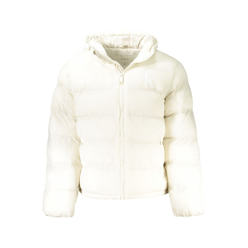White Polyamide Men's Jacket