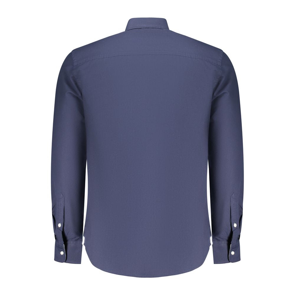 蓝色纯棉男士衬衫